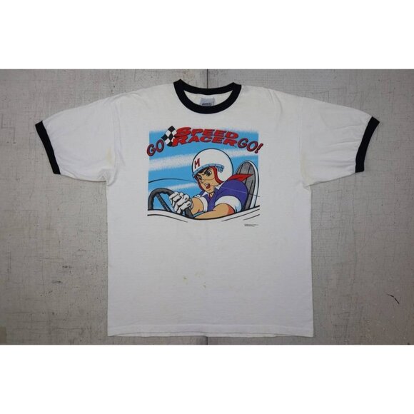 Vintage 1993 Speed Racer Ringed T-Shirt Stanley Desantis Single Stitch Sz XL 90s